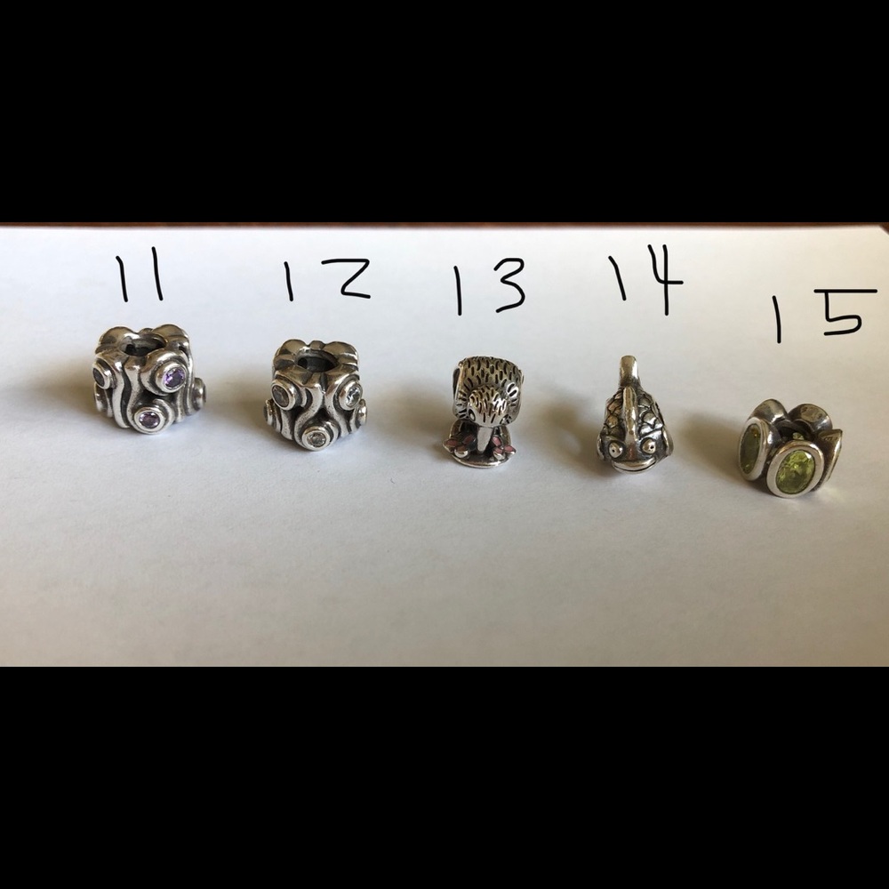 Assorted sterling silver and pave Pandora …